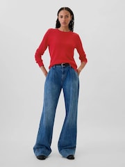 Gap Red Textured Crew Neck Bella Jumper - Image 3 of 6