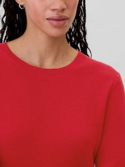 Gap Red Textured Crew Neck Bella Jumper - Image 4 of 6