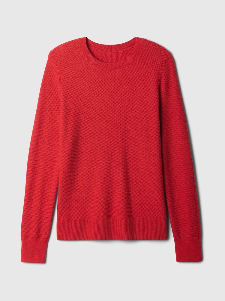 Gap Red Textured Crew Neck Bella Jumper - Image 6 of 6