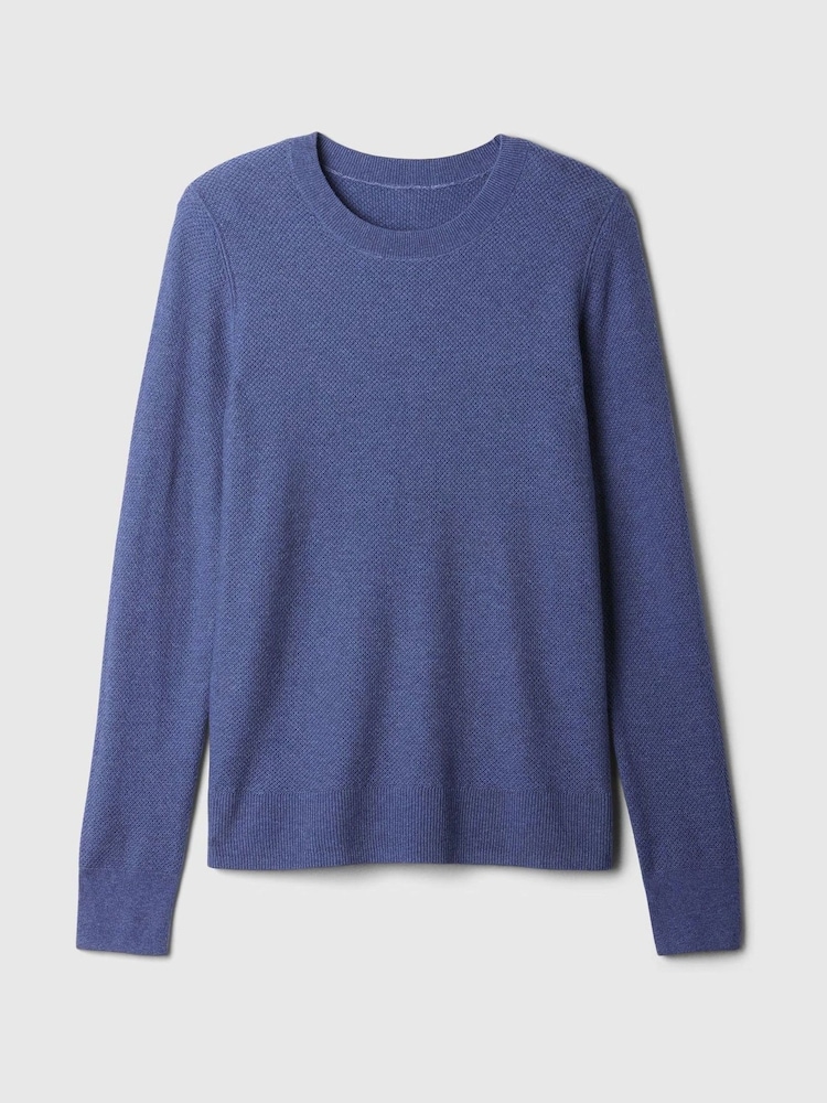 Gap Blue Textured Crew Neck Bella Jumper - Image 5 of 5