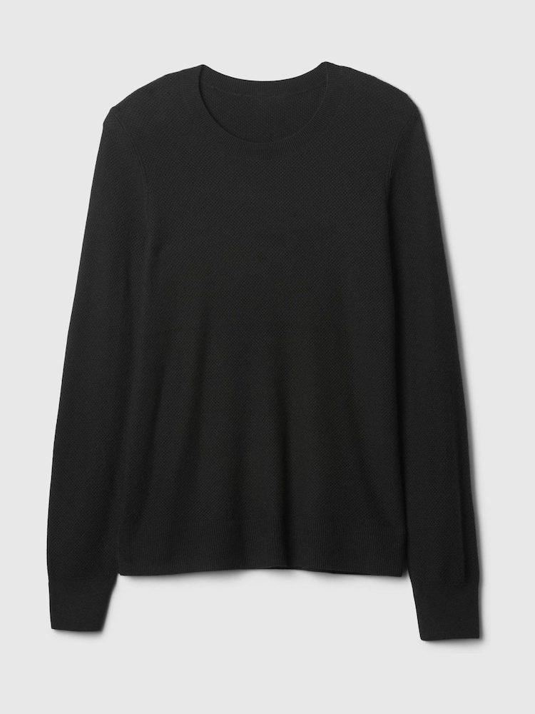 Gap Black Textured Crew Neck Bella Jumper - Image 5 of 5