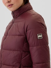 Gap Burgundy Red Cold Control Puffer Jacket - Image 4 of 6