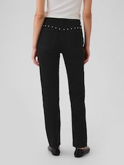 Gap Black High Waisted Studded 90s Straight Jeans - Image 3 of 6