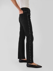 Gap Black High Waisted Studded 90s Straight Jeans - Image 5 of 6