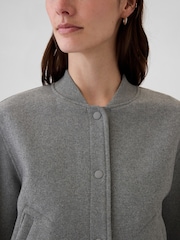 Gap Grey Wool Blend Bomber Jacket - Image 2 of 5