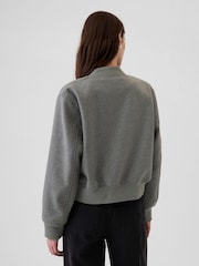 Gap Grey Wool Blend Bomber Jacket - Image 3 of 5