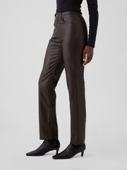 Gap Brown High Waisted 90s Straight Leg Faux Leather Trousers - Image 4 of 6