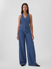Gap Blue Mid Rise Pinstripe Baggy Jeans - Image 1 of 6