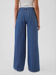 Gap Blue Mid Rise Pinstripe Baggy Jeans - Image 3 of 6