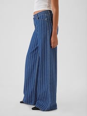 Gap Blue Mid Rise Pinstripe Baggy Jeans - Image 5 of 6