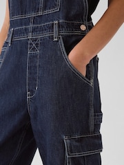 Gap Blue Relaxed Denim Cargo Dungaree - Image 4 of 5