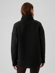 Gap Black Quilted Jacquard Half-Zip Jumper - Image 2 of 4