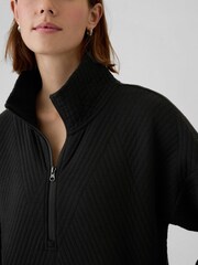 Gap Black Quilted Jacquard Half-Zip Jumper - Image 3 of 4