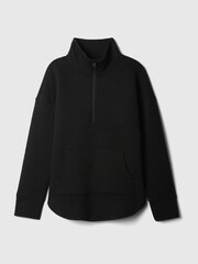 Gap Black Quilted Jacquard Half-Zip Jumper - Image 4 of 4