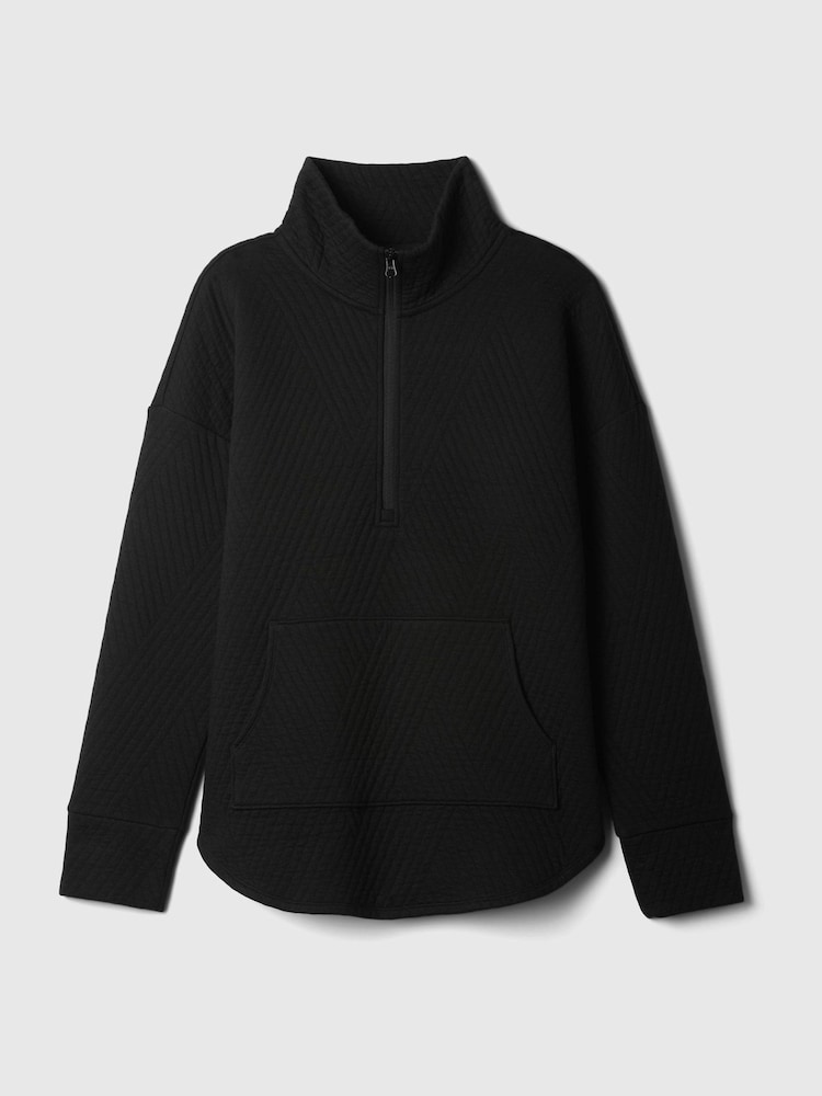 Gap Black Quilted Jacquard Half-Zip Jumper - Image 4 of 4