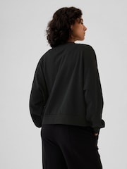 Gap Black Vintage Soft Oversized Varsity Jersey Cardigan - Image 2 of 5