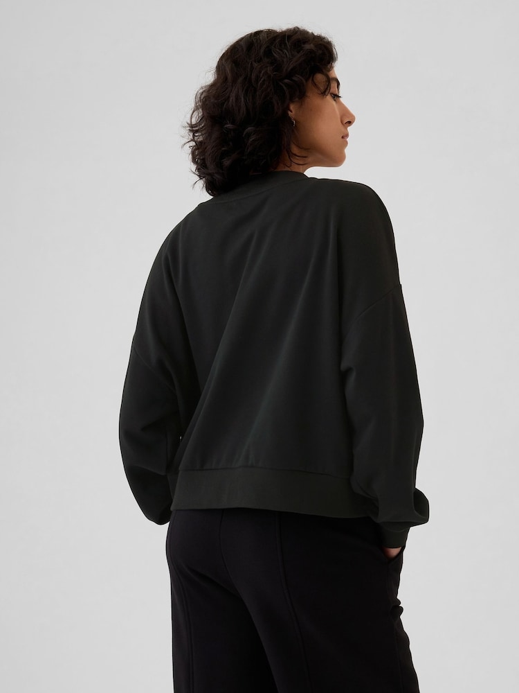 Gap Black Vintage Soft Oversized Varsity Jersey Cardigan - Image 2 of 5
