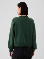 Gap Green Vintage Soft Oversized Varsity Jersey Cardigan - Image 2 of 5
