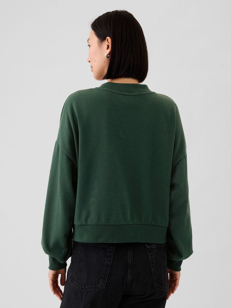 Gap Green Vintage Soft Oversized Varsity Jersey Cardigan - Image 2 of 5 Gap Green Vintage Soft Oversized Varsity Jersey Cardigan - Image 2 of 5