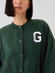 Gap Green Vintage Soft Oversized Varsity Jersey Cardigan - Image 4 of 5