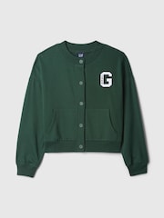 Gap Green Vintage Soft Oversized Varsity Jersey Cardigan - Image 5 of 5