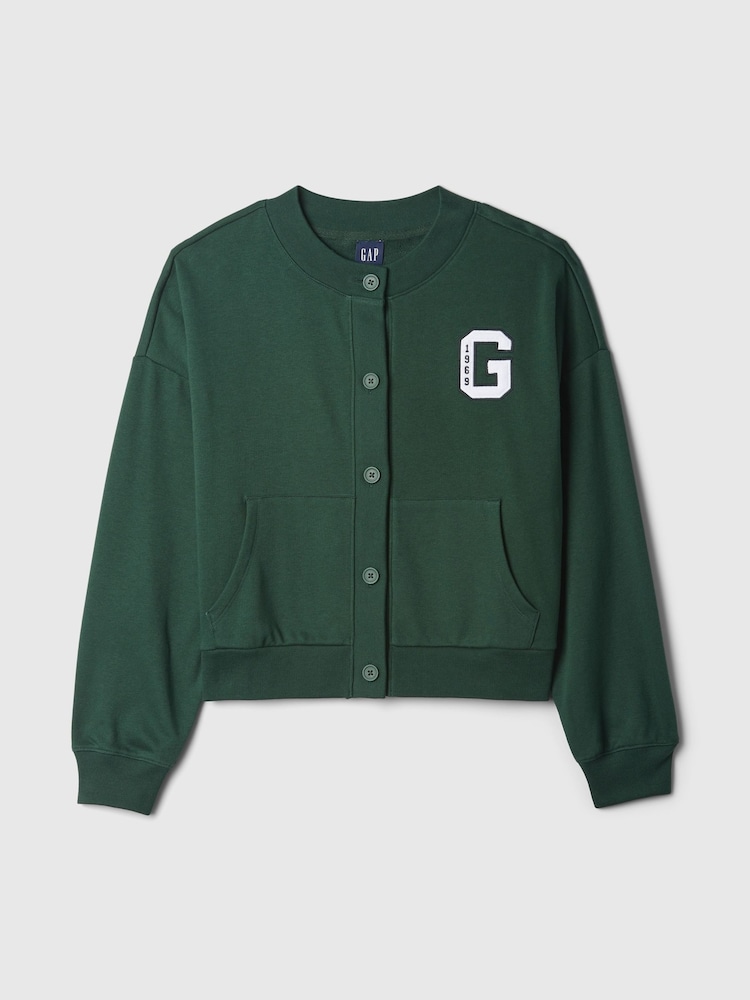 Gap Green Vintage Soft Oversized Varsity Jersey Cardigan - Image 5 of 5