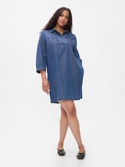 Gap Blue Denim Utility Mini Shirtdress - Image 1 of 3