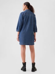 Gap Blue Denim Utility Mini Shirtdress - Image 3 of 5