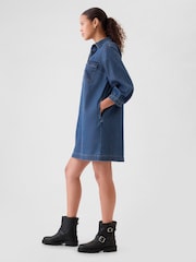 Gap Blue Denim Utility Mini Shirtdress - Image 2 of 3