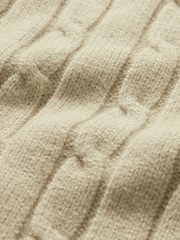 Gap Cream Varsity Cable Knit CashSoft Jumper - Image 8 of 8