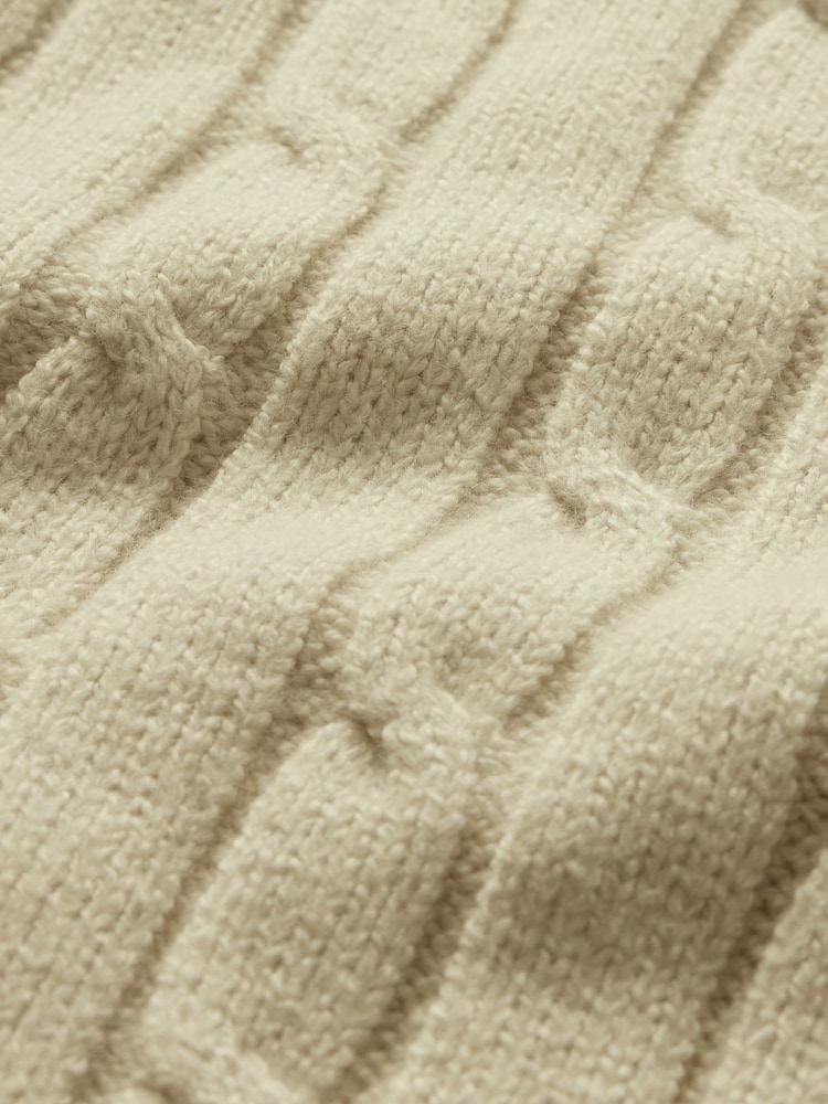 Gap Cream Varsity Cable Knit CashSoft Jumper - Image 8 of 8