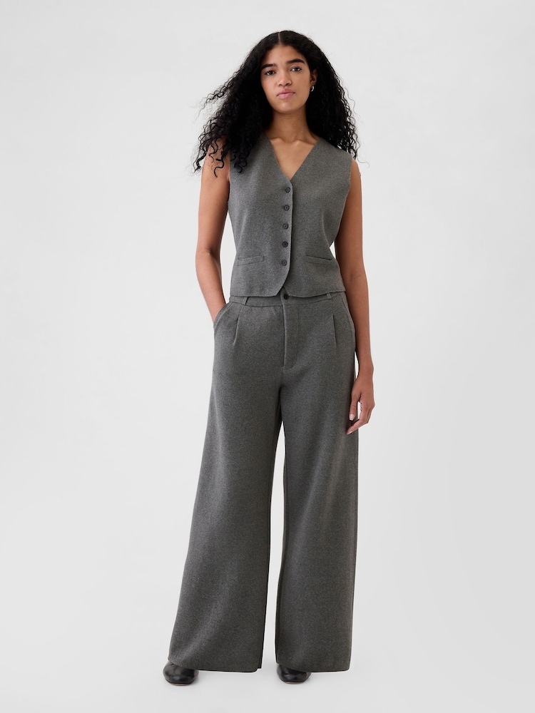Gap Grey CashSoft Pleated Trousers - Image 1 of 7