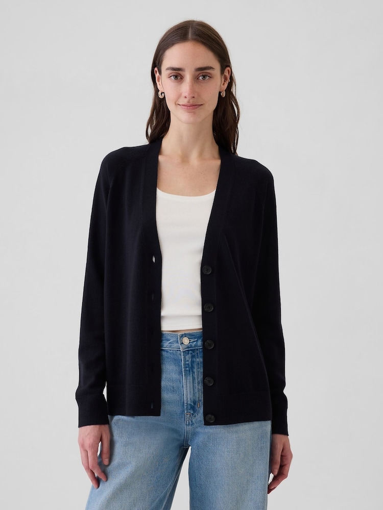 Gap Navy Blue Merino Wool Cardigan - Image 1 of 5