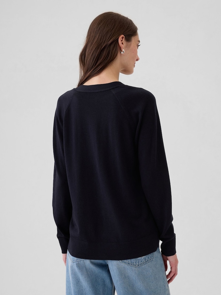 Gap Navy Blue Merino Wool Cardigan - Image 2 of 5