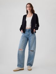 Gap Navy Blue Merino Wool Cardigan - Image 3 of 5