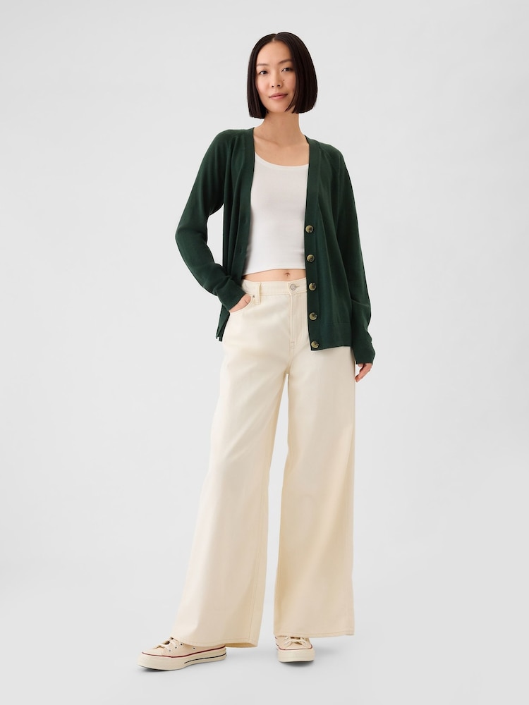 Gap Green Merino Wool Cardigan - Image 3 of 5