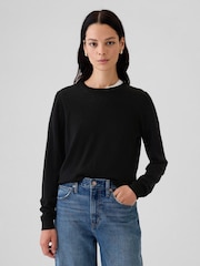 Gap Black Merino Wool Crew Neck Jumper - Image 1 of 5