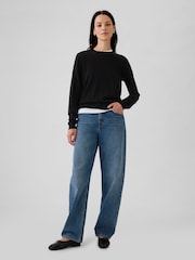 Gap Black Merino Wool Crew Neck Jumper - Image 3 of 5