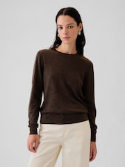 Gap Brown Merino Wool Crew Neck Jumper - Image 1 of 5