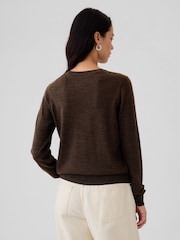 Gap Brown Merino Wool Crew Neck Jumper - Image 2 of 5