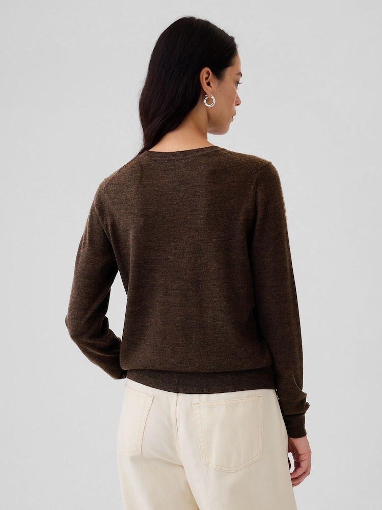 Gap Brown Merino Wool Crew Neck Jumper - Image 2 of 5