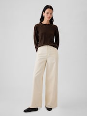 Gap Brown Merino Wool Crew Neck Jumper - Image 3 of 5