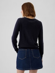 Gap Navy Blue Merino Wool Crew Neck Jumper - Image 2 of 5