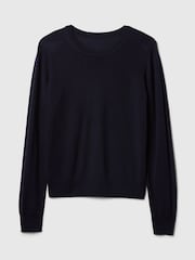 Gap Navy Blue Merino Wool Crew Neck Jumper - Image 4 of 5