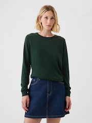 Gap Green Merino Wool Crew Neck Jumper - Image 1 of 5