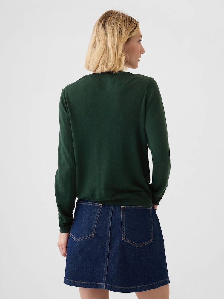 Gap Green Merino Wool Crew Neck Jumper - Image 2 of 5
