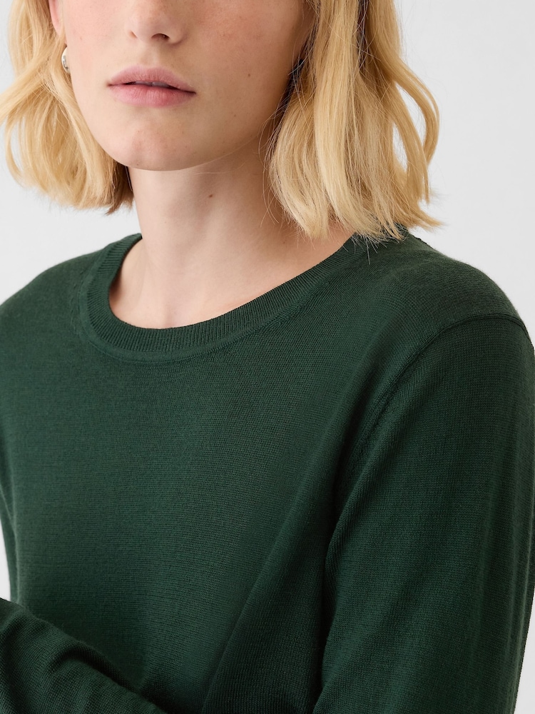Gap Green Merino Wool Crew Neck Jumper - Image 4 of 5