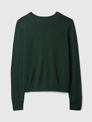 Gap Green Merino Wool Crew Neck Jumper - Image 5 of 5