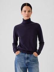 Azul marino - Suéter con cuello alto de lana merino de Gap - Imagen 1 de 5