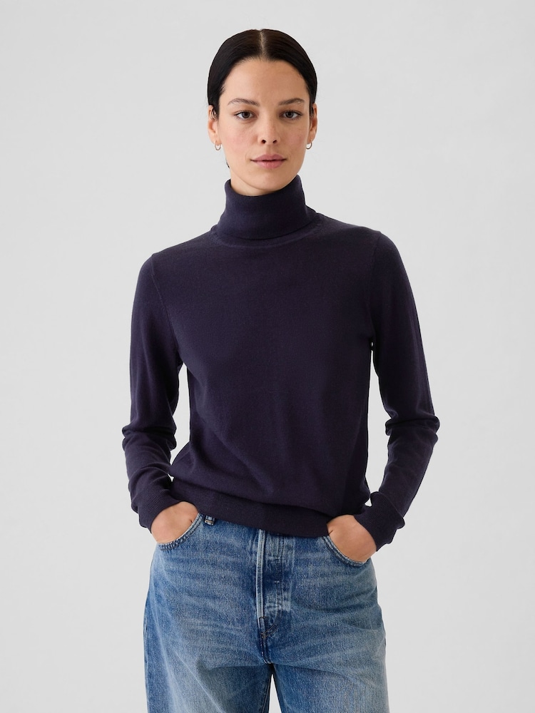 Azul marino - Suéter con cuello alto de lana merino de Gap - Imagen 1 de 5